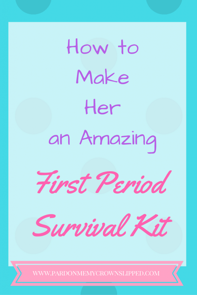 how to make a first period survival kit for tween and teen girls. all the essentials for helping them start out and feel better #firstperiod #periodkit #tween #teen #periodhacks