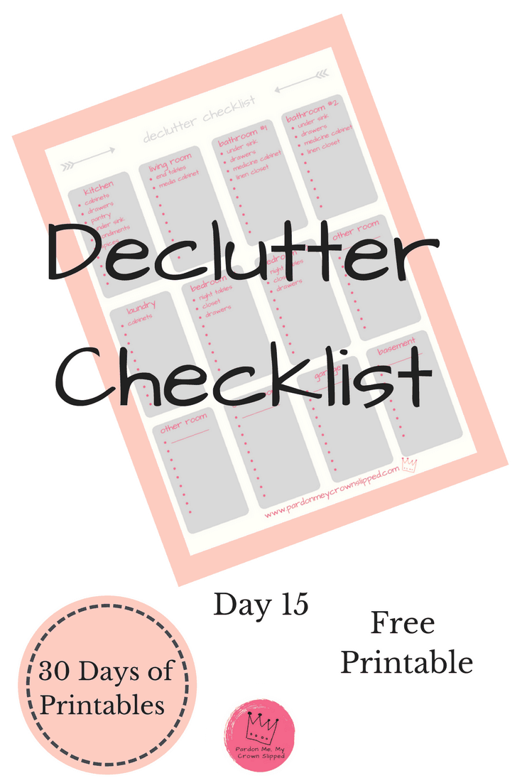 Free Printable Declutter Checklist Start Tossing Today