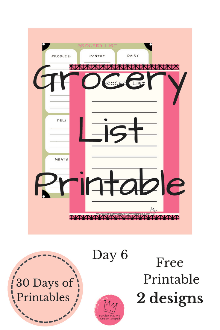 Grocery List Printables