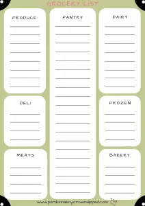 Use one of these grocery list printables to make sure you don't forget what you need.