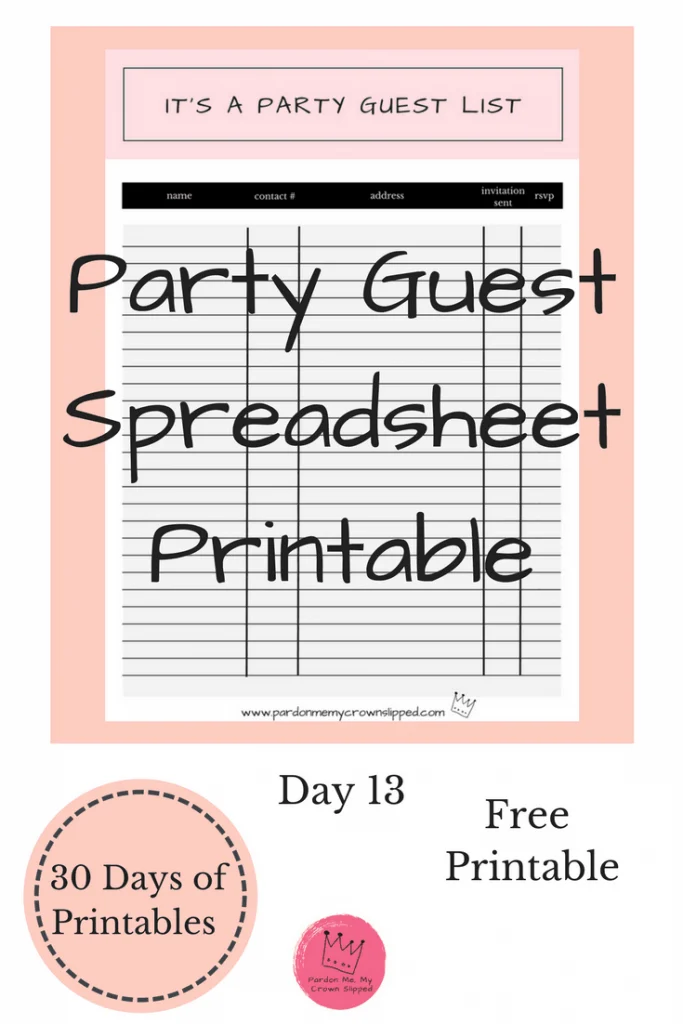 Party guest tracker