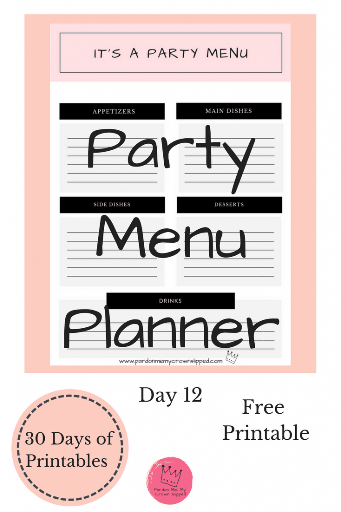 Plan your next party with this beautiful party planning printable