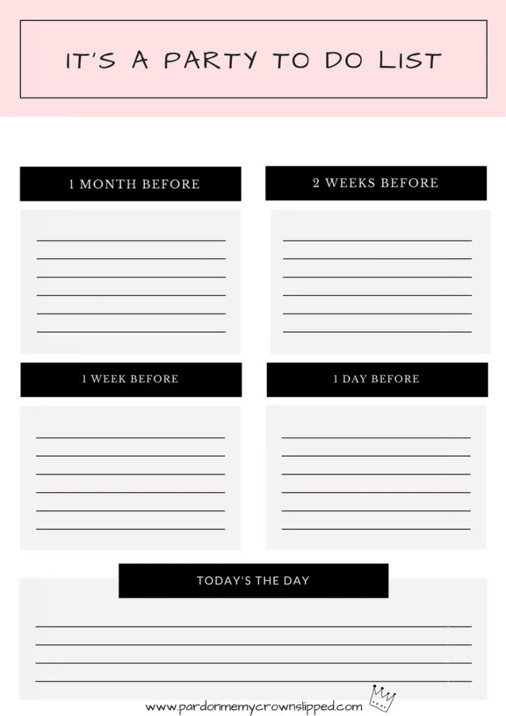 Plan your next party with this beautiful party planning printable