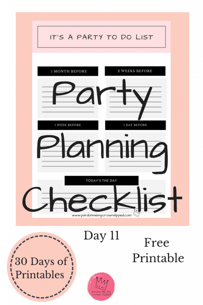 Plan your next party with this beautiful party planning printable