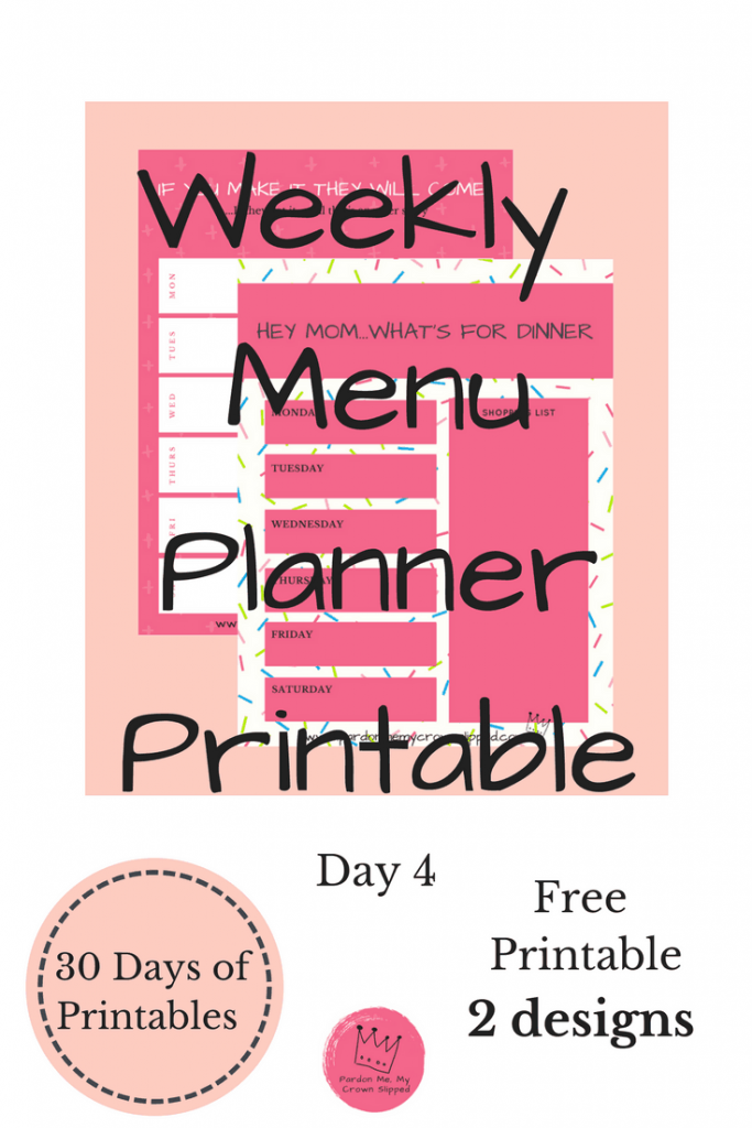 get one of these sassy weekly menu planner printable to get the hassle in your castle under control. Planning makes it so much easier