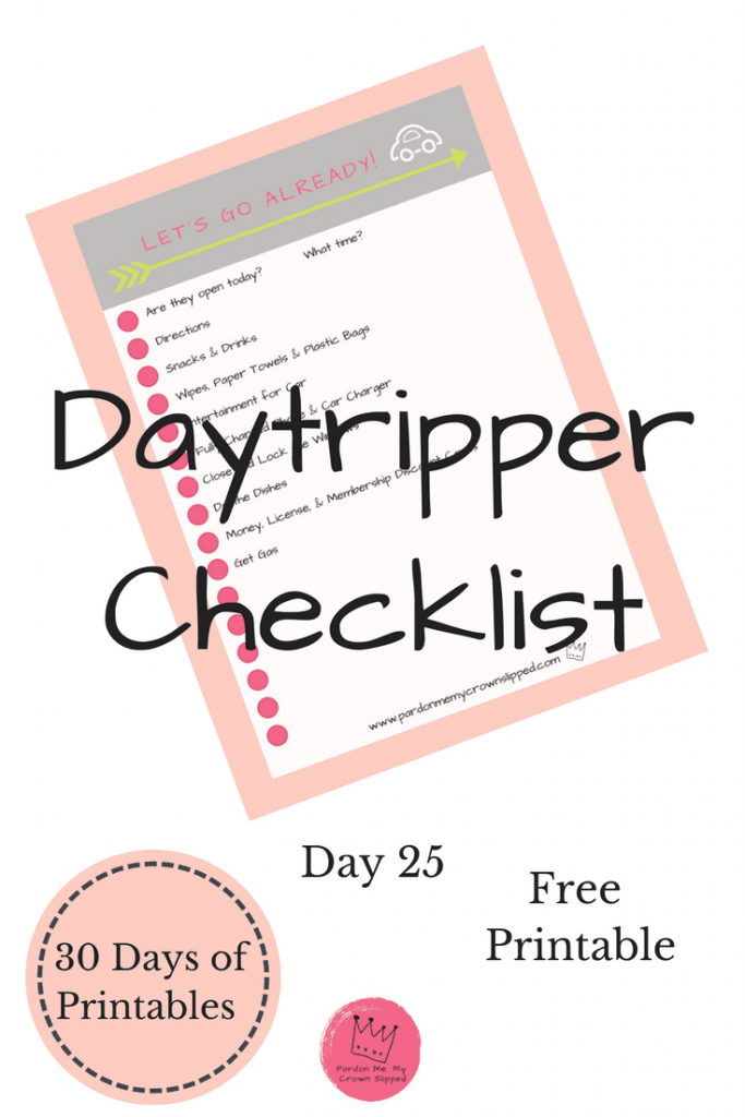 Going on day trips is a fun part of summer vacation.  Whether you're driving from home or taking a side trip from your vacation spot you don't want to forget anything. Use this handy day trip checklist before jumping in the car.