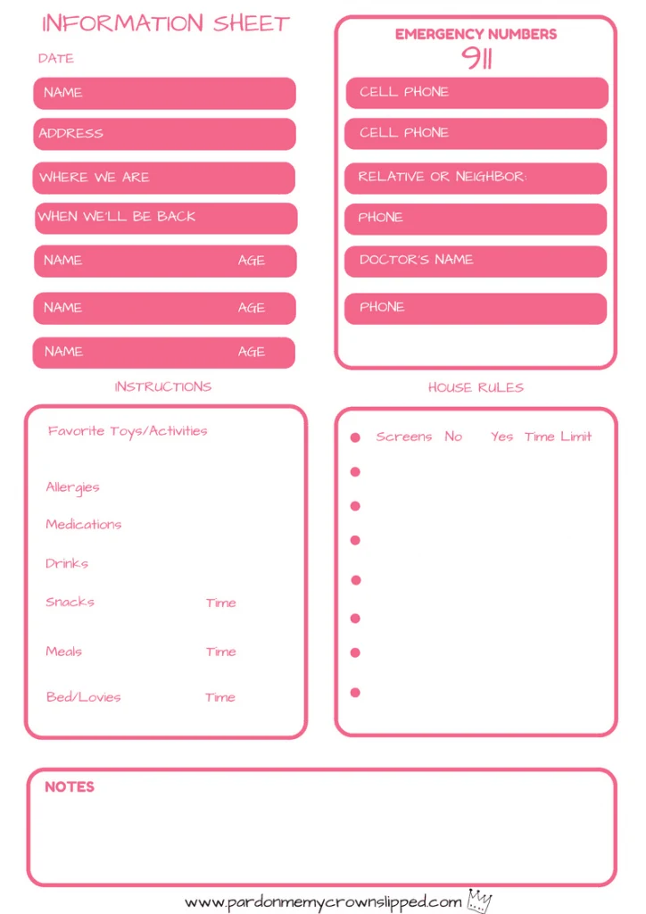 Use this babysitter checklist whether going out for the evening or out of town on that vacation you've been planning over the last few days?