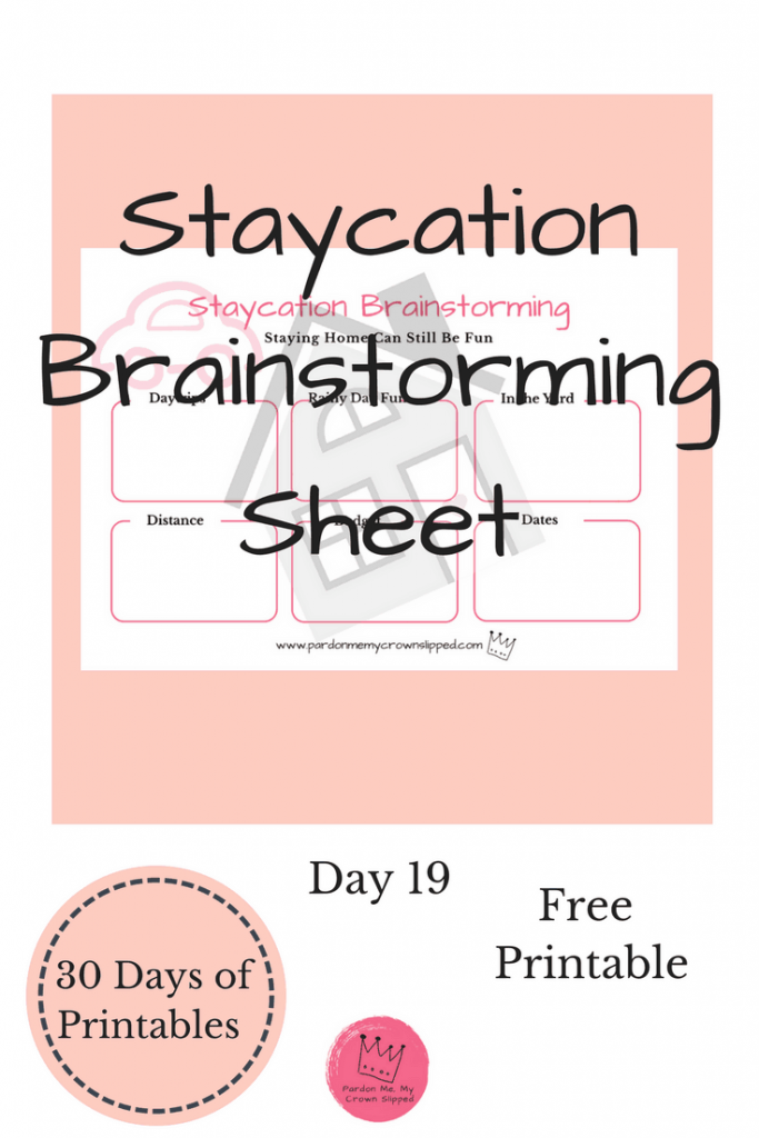 Whether it's necessity or choice staycations can be fun. Use this staycation printable to get creative as to what you want to do