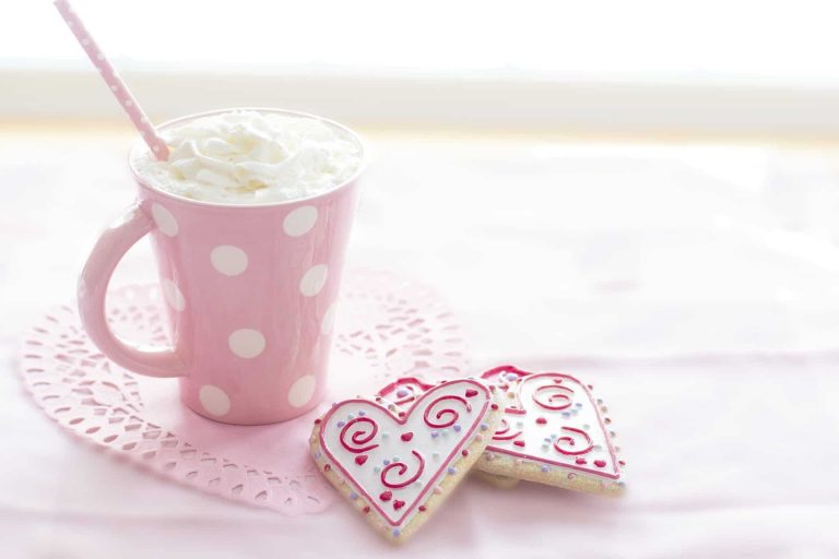 valentine cookies and cocoa