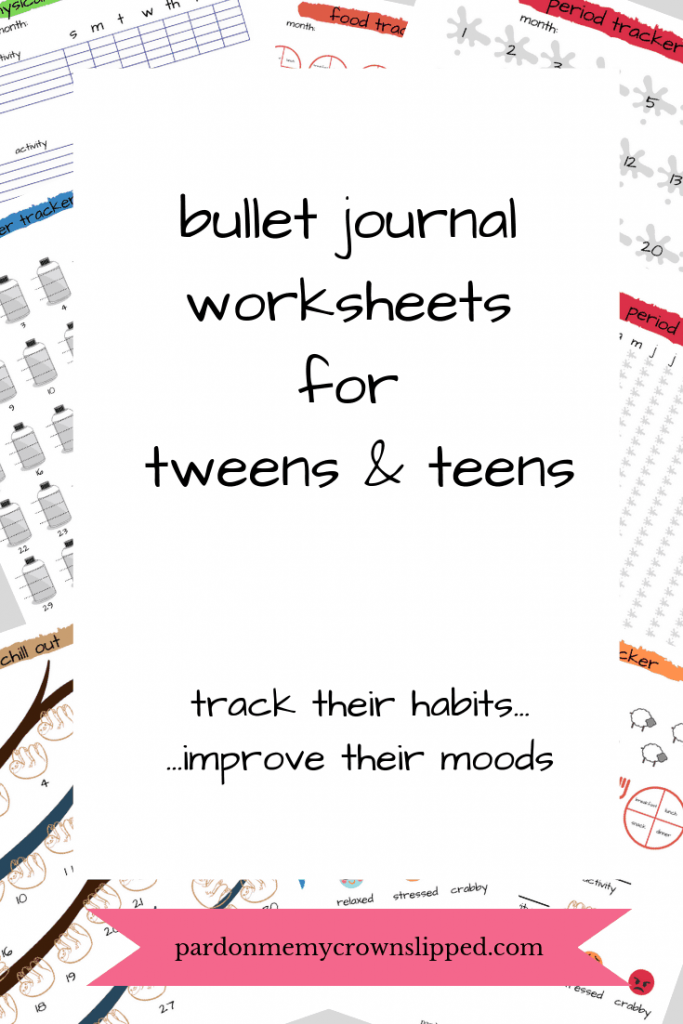 Use this bullet journal to watch patterns emerge and learn mood triggers. See the link between daily habits and mood. Gives kids a chance to learn how to take an active role in how they feel. See how self-care is not only okay, but essential.
