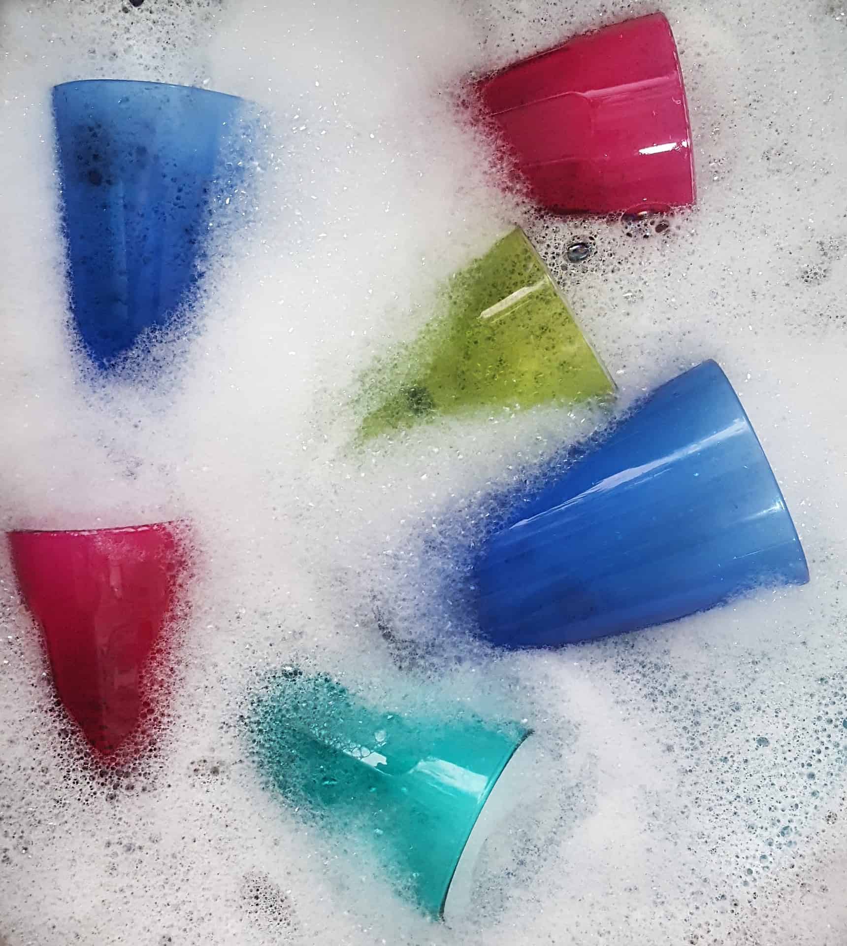 washing dishes
