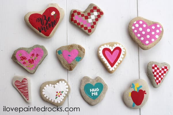 heart painted rocks