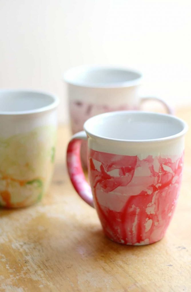 coffee mugs with marbling