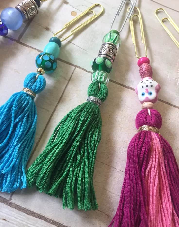 tassel and beaded bookmarks