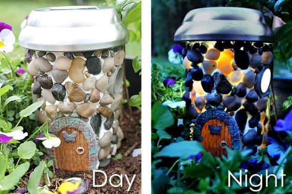 solar power fairy houses day and night