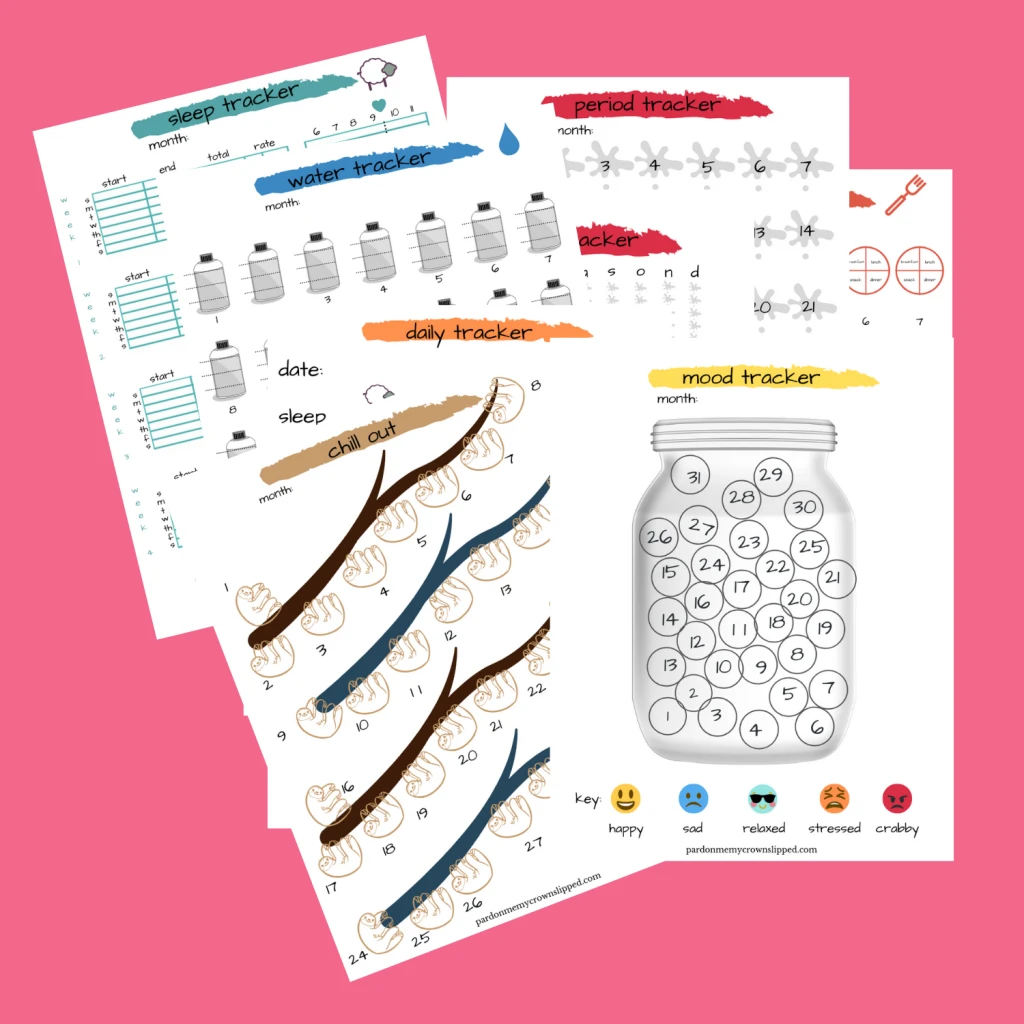 attitude habit tracking worksheets bullet journal style