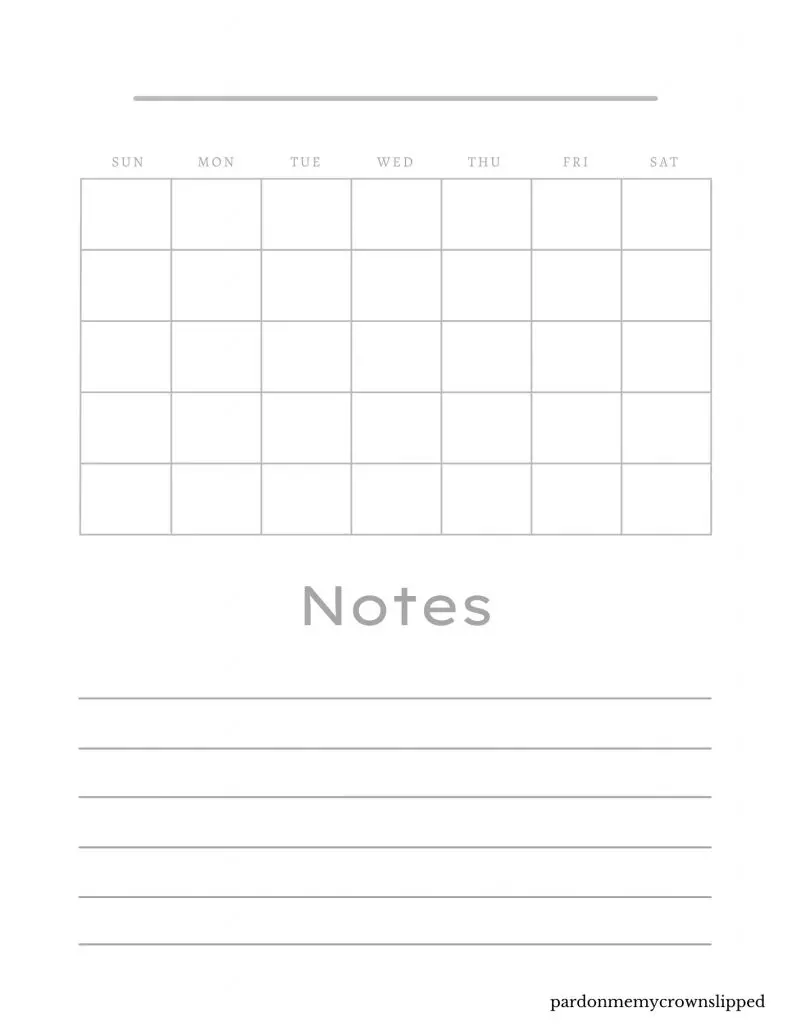 gray calendar Template