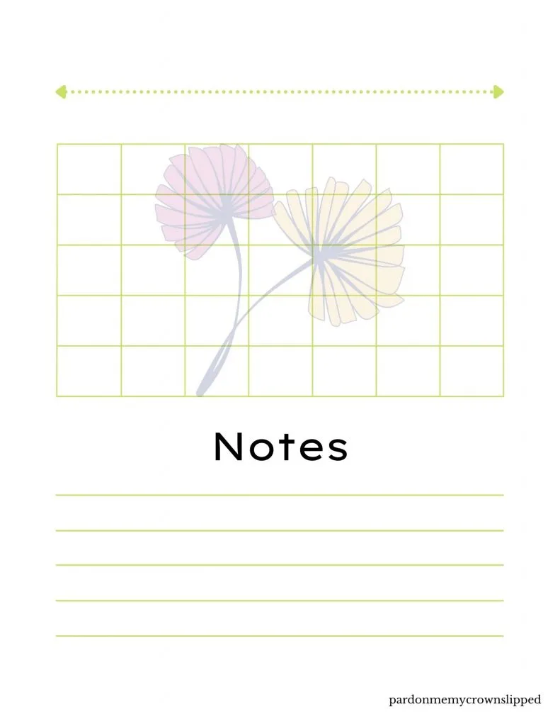 floral calendar template