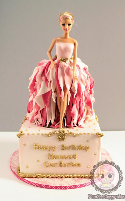 Feather Dress Barbie Doll Cake