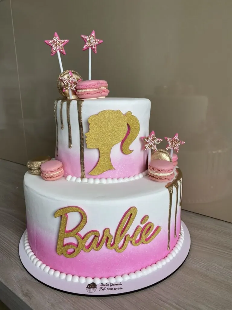 Gold and Stars Barbie Cake