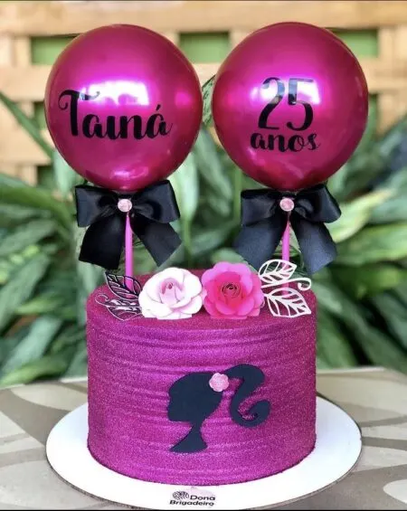 Purple and Black Barbie Cake