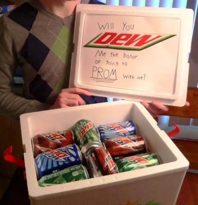 soda promposal, mountain dew