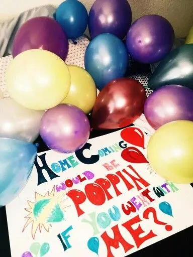 Dance invite homecoming promposal balloons popping poppin