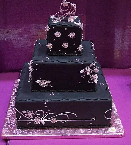 Purple and black cake