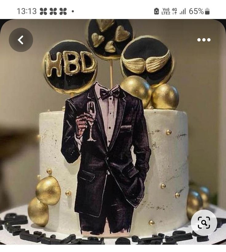 black and gold cakes for him