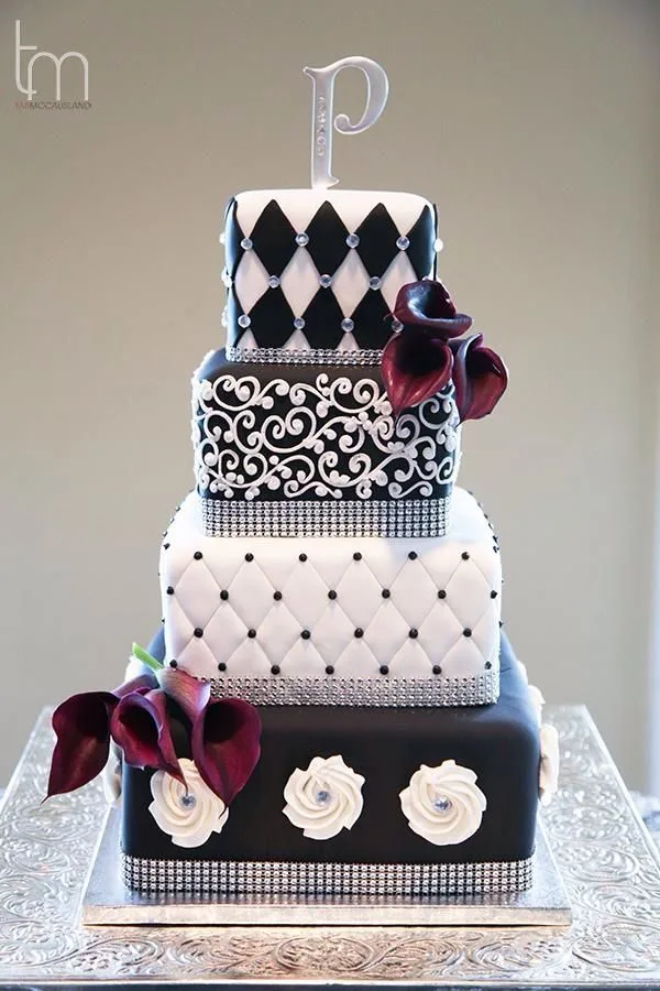 black and white cakes