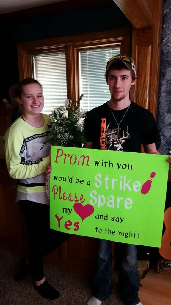 bowling promposal, sports promposal