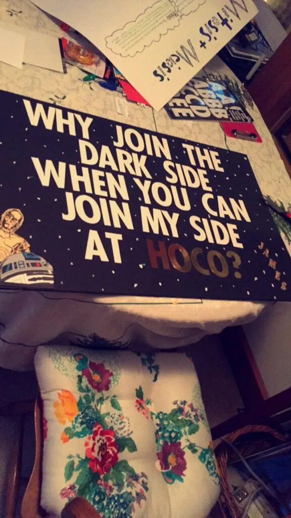 homecoming prom proposal star wars