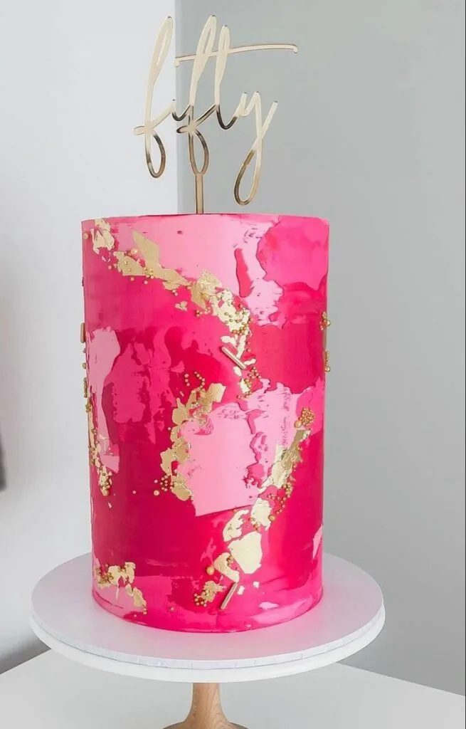 hot pink birthday cake