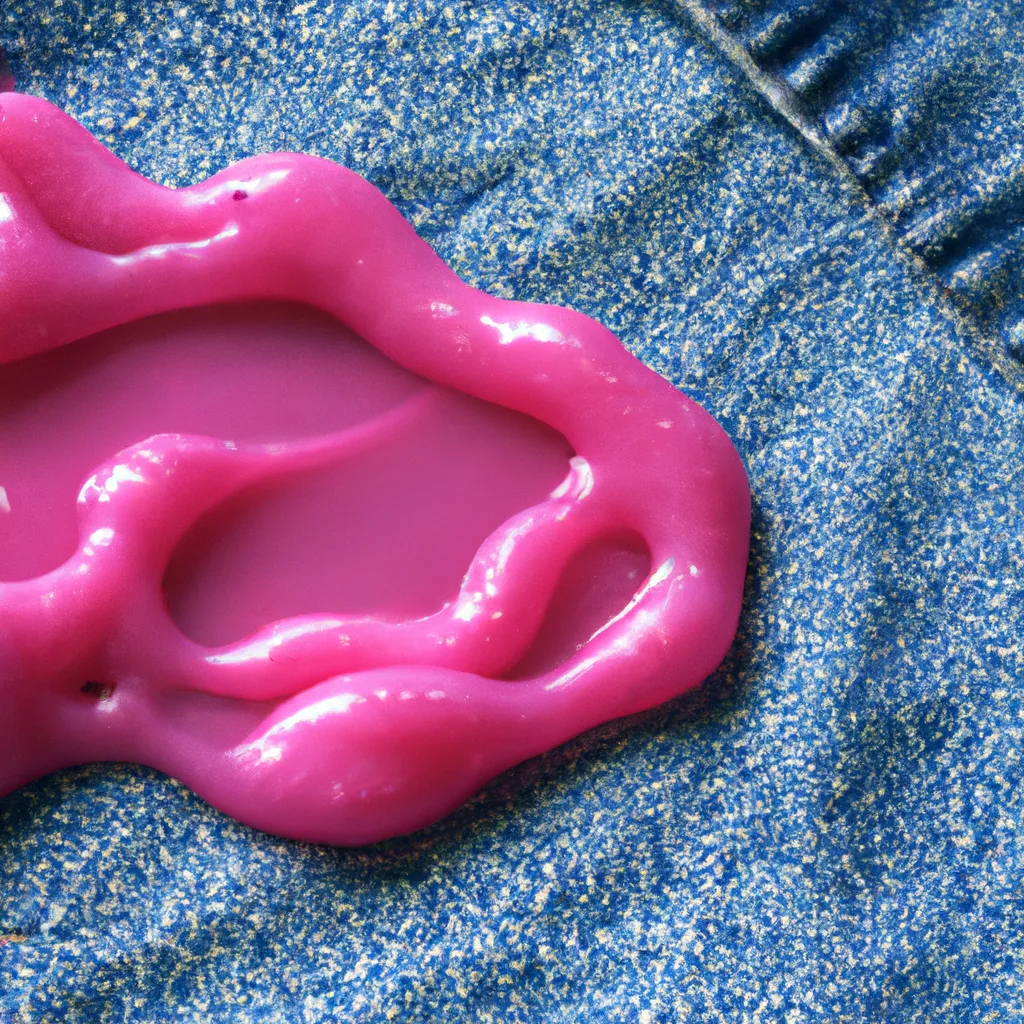 hot pink slime on denim