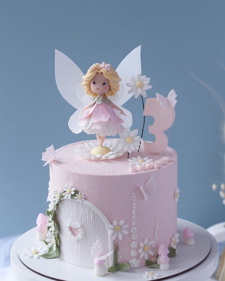 pink cake for girl fairy cake
