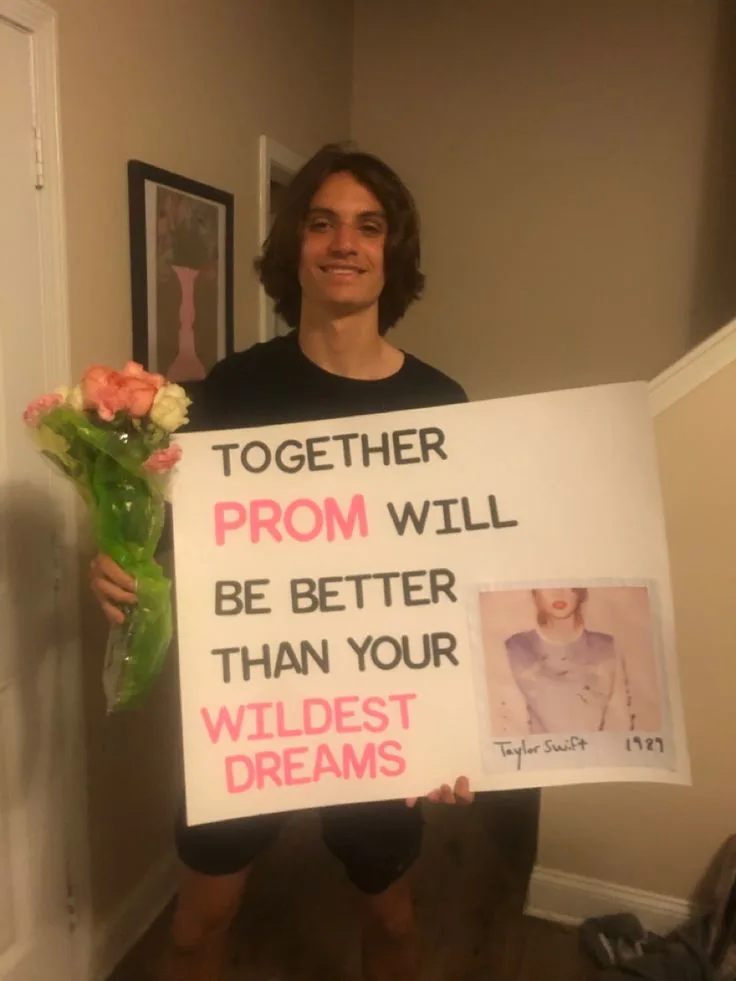 Taylor swift promposal, Swiftie promposal, Wildest Dreams promposal, music promposal