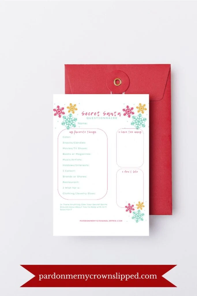 Secret Santa Questionnaire