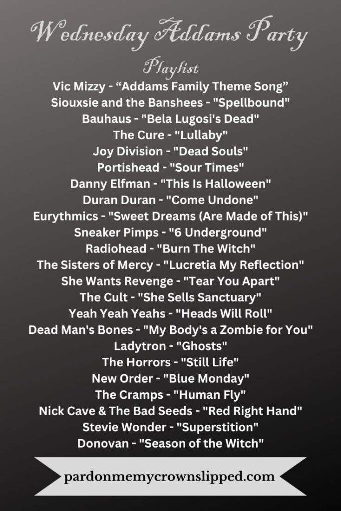 Wedneday Addams Party Playlist