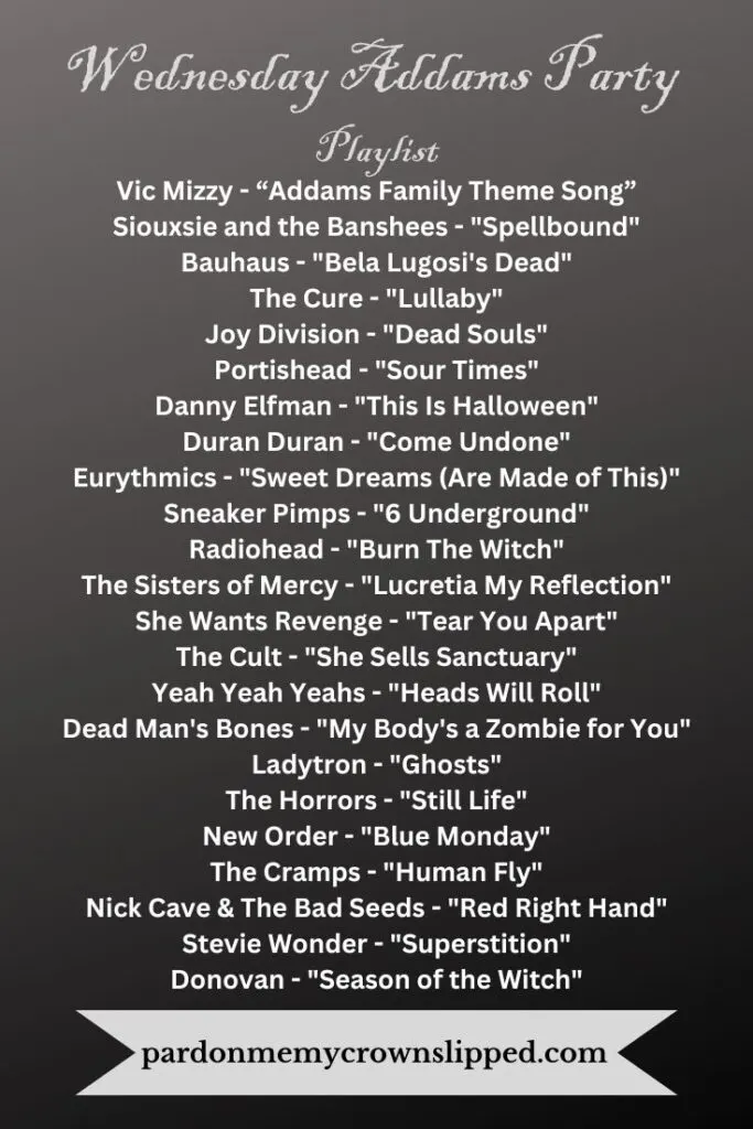 Wedneday Addams Party Playlist