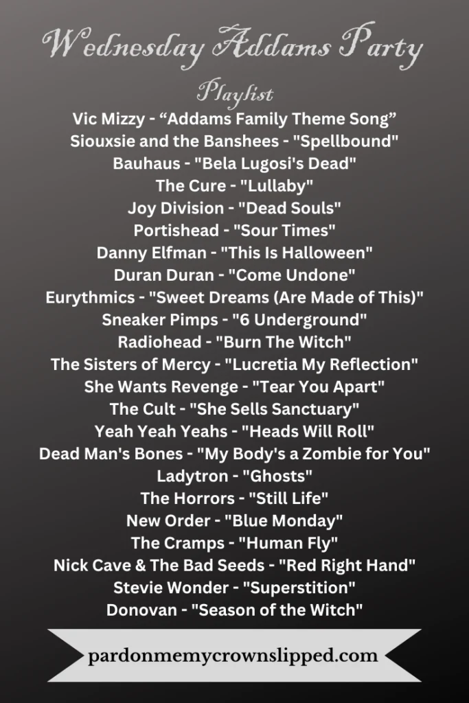 Wedneday Addams Party Playlist