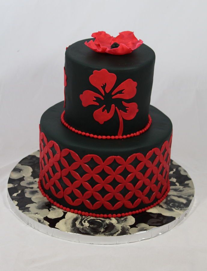 red and black cake