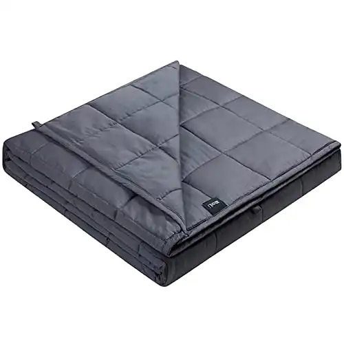 ZonLi Adult Weighted Blanket 15lbs (48''x72'', Twin Size, Dark Grey), Weighted Blankets for Adults/Kids, High Breathability Heavy Blanket, Soft Material with Premium Glass Beads