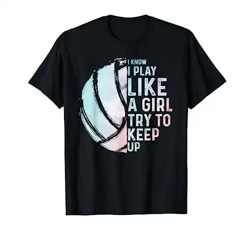 Funny Volleyball Design Girls Women Youth Teen Sports Lovers T-Shirt