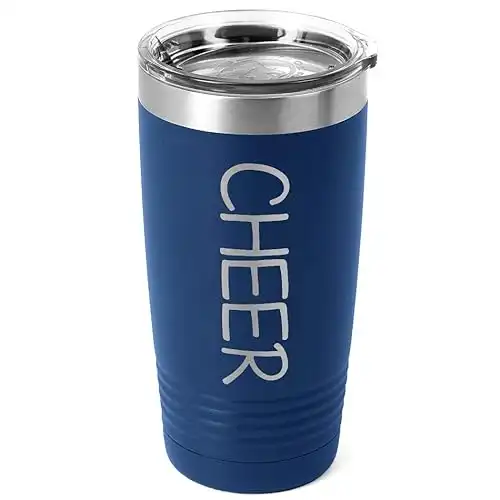 ChalkTalkSPORTS Cheerleading 20 oz. Double Insulated Tumbler | Cheer | Royal