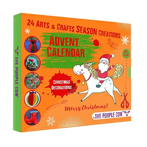 NEW 2023 Christmas Countdown Advent Calendar - 24 Beautiful DIY Arts & Crafts Ornaments & Decorations Handmade by your kids. 24 days, all the season decorations for the Christmas Tree and Tabl...