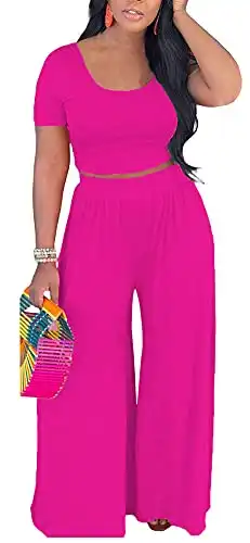 Crop Top Wide & Leg Pant Set