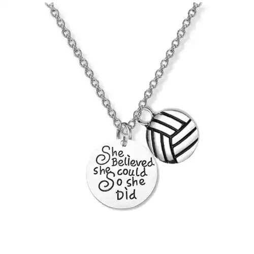 Volleyball Necklace - She Believed She Could So She Did Jewelry