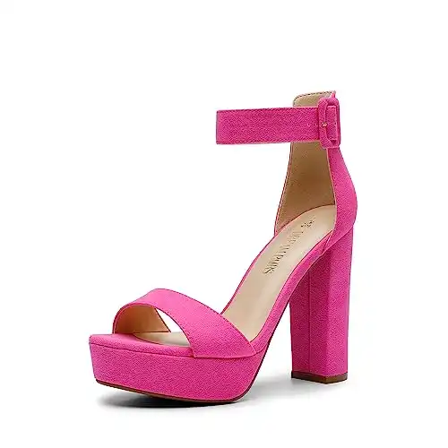 Hot Pink Suede Platform Pumps