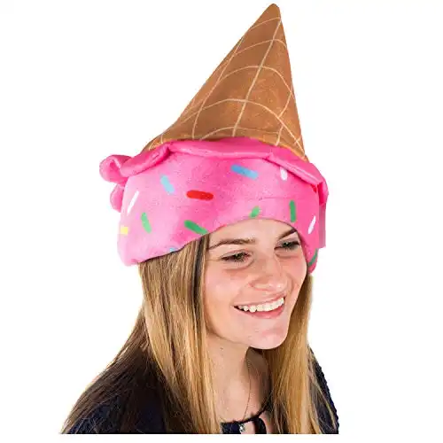 Tigerdoe Ice Cream Party Hat - Ice Cream Cone Costume - Novelty Hats - Food Hats - Crazy Hat Day - Ice Cream Party Supplies