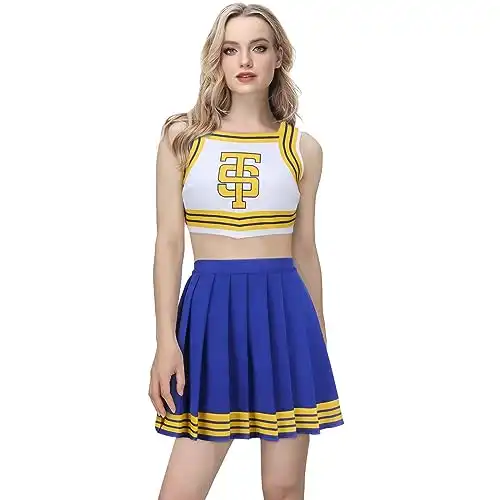 FOTOLARE Women Cheerleader Costume Swift Girls Cheerleading Uniform Men Dancer Tops Halloween Party Dress Up Outfits (Small, Women Cheerleader Uniform)